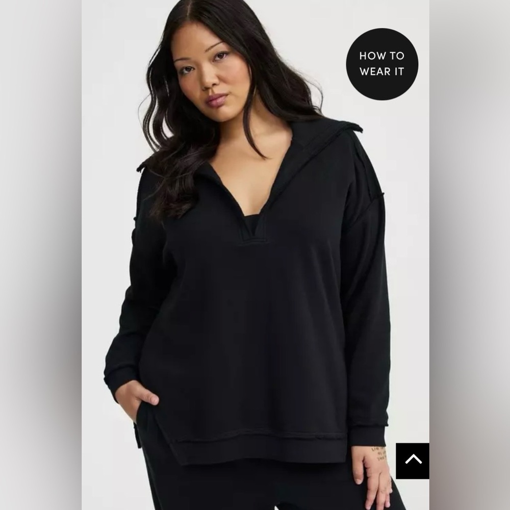 NWT Fleece V-Neck Sweatshirt. Size 00. - Picture 9 of 14
